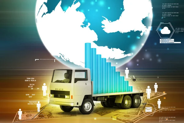 Transportation Business Graph Truck — Stock Photo, Image