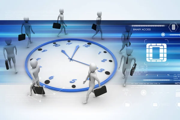 Business Man Walk Clock — Stock Photo, Image