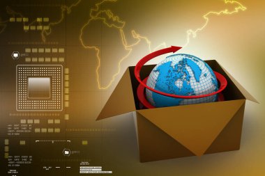 Kutudaki dünya renk arkaplanı