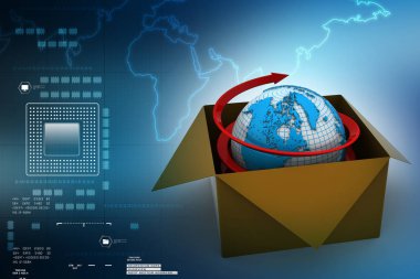 Kutudaki dünya renk arkaplanı