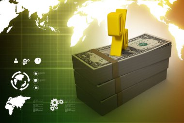 Dijital arkaplanda dolar banknotları