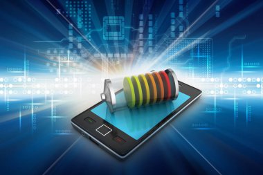 Dijital arkaplan üzerinde tablet pc 'nin 3d illüstrasyonu