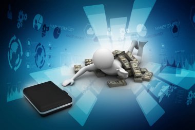 Sonbahar işadamının 3 boyutlu resmi 