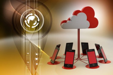 Bulut hesaplama kavramının 3d çizimi
