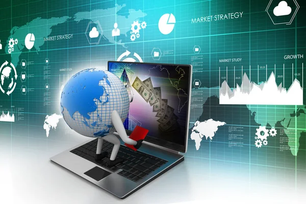 küresi olan bir bilgisayar 