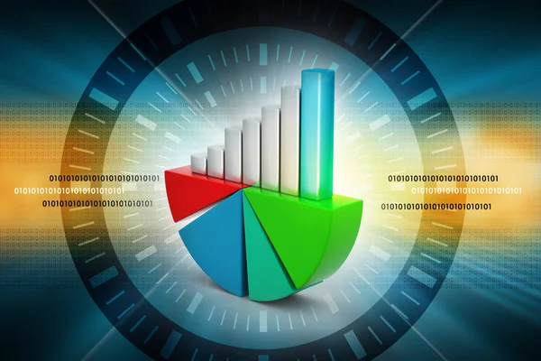 Affärsdiagram Med Stapel — Stockfoto