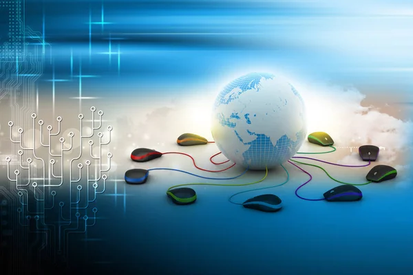 Global Network Concept Globe — Stock Photo, Image