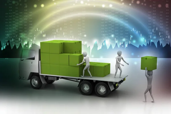 Delivery Concept Shipping Truck Parcels — Stock Photo, Image