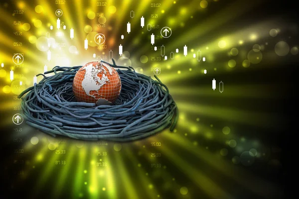 Global Network Concept Globe — Stock Photo, Image
