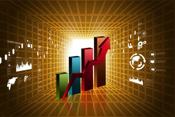 Gráfico Negocios Con Gráficos — Foto de Stock