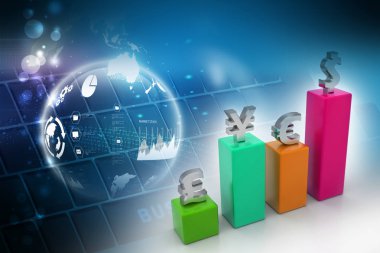 para birimi grafik 3D çizimi