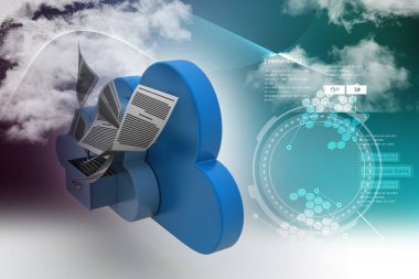 Bulut depolama kavramı 3D çizimi