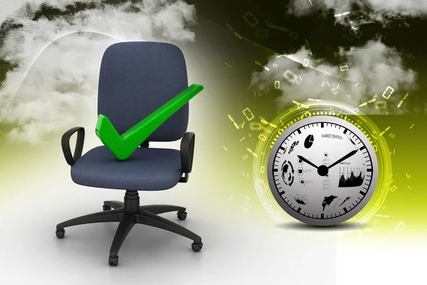 Right Mark Sitting Comfortable Computer Chair — Stock Photo, Image