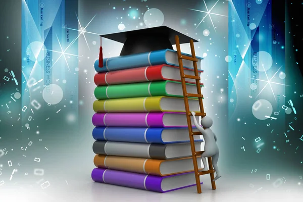 Graduation Mortar Top Books — Stock Photo, Image