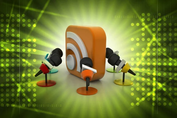 Mikrofon Med Ljud Symbol — Stockfoto