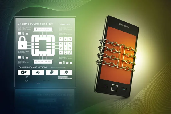 智能手机链 安全概念 — 图库照片