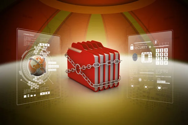 Zincirler tarafından kilitli klasörü