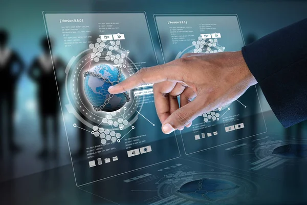 Smart Hand Visar Futuristisk Teknik — Stockfoto