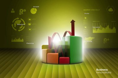 pasta ve çubuk grafik grafikler ile ok büyüyen Finans