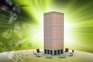 Akıllı ev concept 3D çizimi  