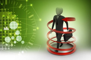 3D adam iş başarı kavramı