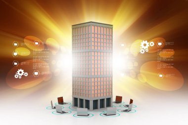 Akıllı ev concept 3D çizimi  