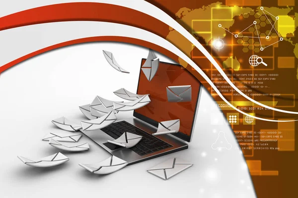 Mail Concept Modern Laptop Envelope — Stock Photo, Image