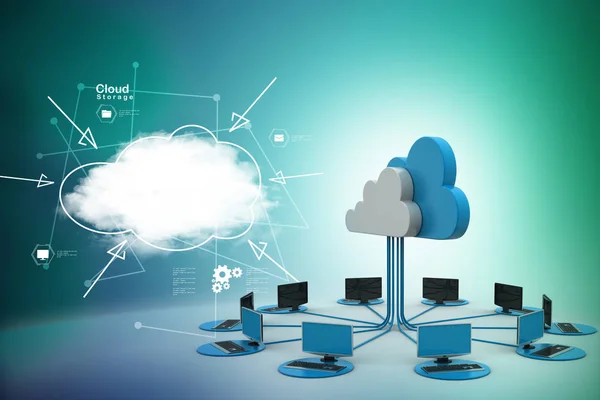 Koncepce Zařízení Cloud Computing — Stock fotografie