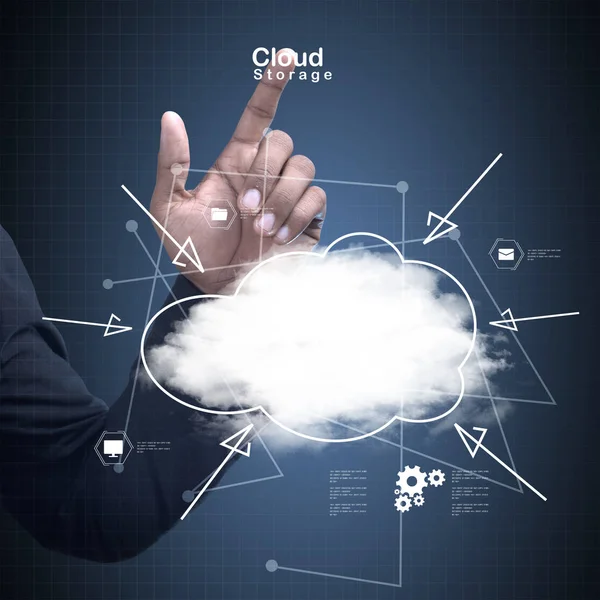 Mani Che Mostrano Simbolo Del Cloud Computing — Foto Stock