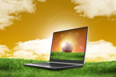 Dünya gösterilen laptop