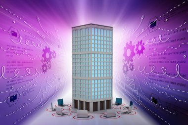 Renk arkaplanı olarak akıllı ev kavramı