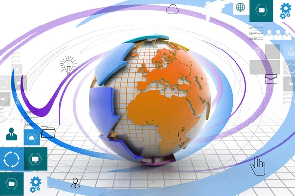 Illustration Globe Arrow — Stock Photo, Image