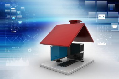 Akıllı ev concept 3D çizimi