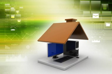 Akıllı ev concept 3D çizimi