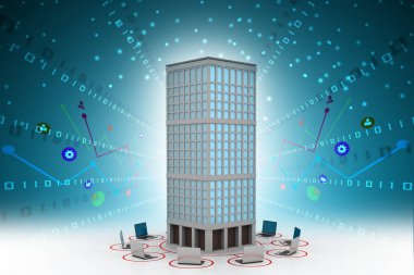 Akıllı ev concept 3D çizimi  