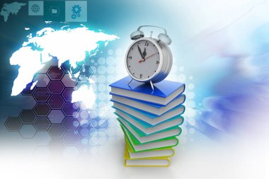 Çalar saat kitap 3D çizimi