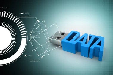 usb flash sürücü 3D çizimi