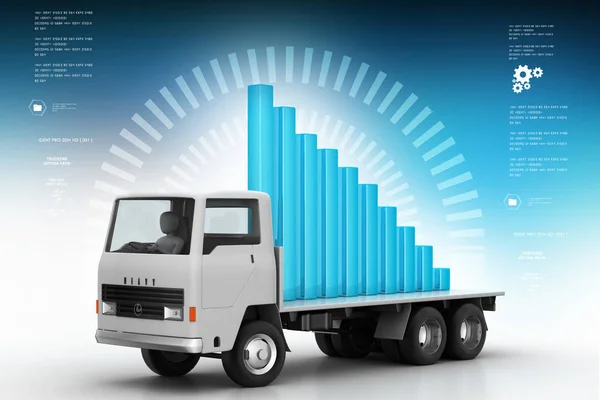 Transportation Business Graph Truck — Stock Photo, Image