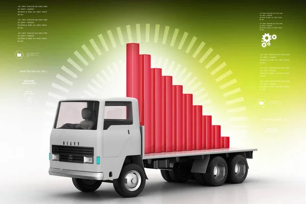 Transportation Business Graph Truck — Stock Photo, Image