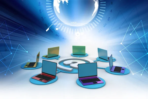 Illustration Computer Network — Stock Photo, Image