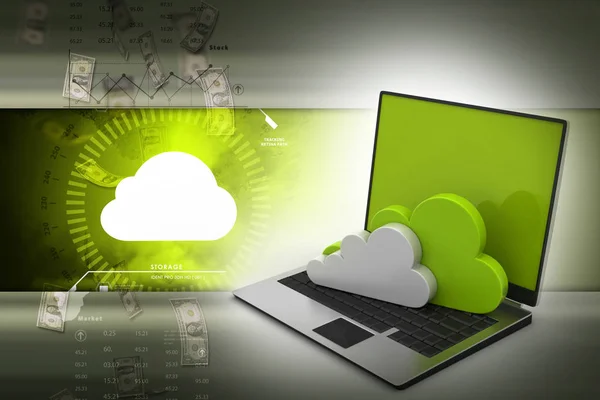 Laptop Showing Concept Cloud Computing — Stock Photo, Image