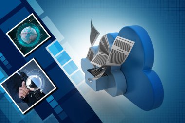 Bulut depolama kavramı 3D çizimi
