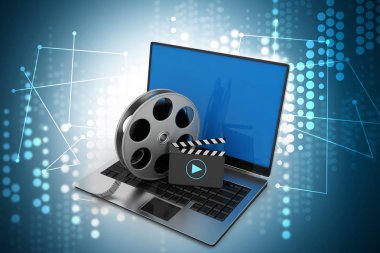 Laptop 3D çizimi ile reel