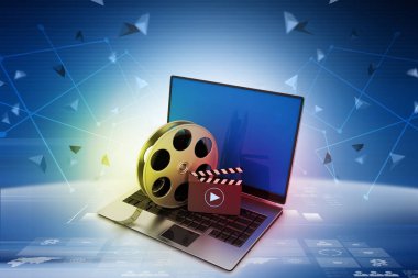 Laptop 3D çizimi ile reel