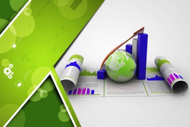 iş büyüme grafiği ve Küre