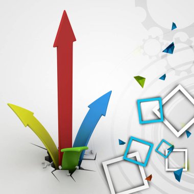 İş grafiğinin 3d illüstrasyonu  