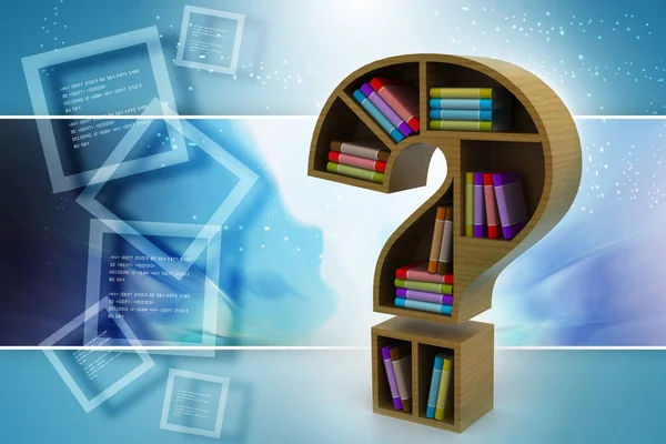 Book Shelf Model Question Mark — Stock Photo, Image