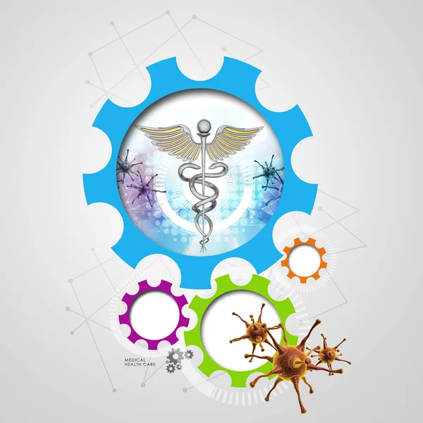 Illustration Caduceus Medicinsk Symbol — Stockfoto