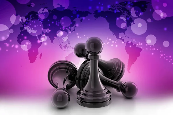 Black Pawn Isolated Colour — Stock Photo, Image