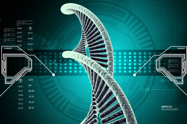 Illustrazione Del Modello Catena Del Dna Cromato Ritorto — Foto Stock